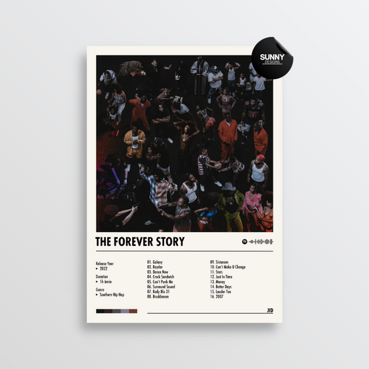 JID The Forever Story (Extended Version) merch custom album cover poster music poster personalized gifts poster mockup poster template album posters for wall Sunny Designs Poster 