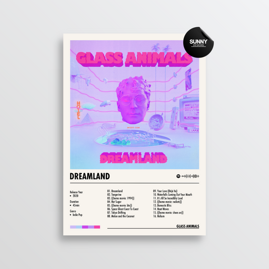 Glass Animals Dreamland merch custom album cover poster music poster personalized gifts poster mockup poster template album posters for wall Sunny Designs Poster 