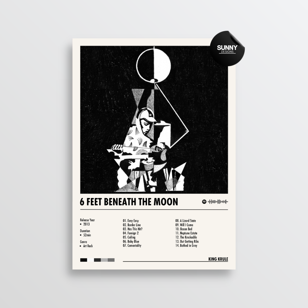 King Krule 6 Feet Beneath the Moon merch custom album cover poster music poster personalized gifts poster mockup poster template album posters for wall tracklist Sunny Designs Poster
