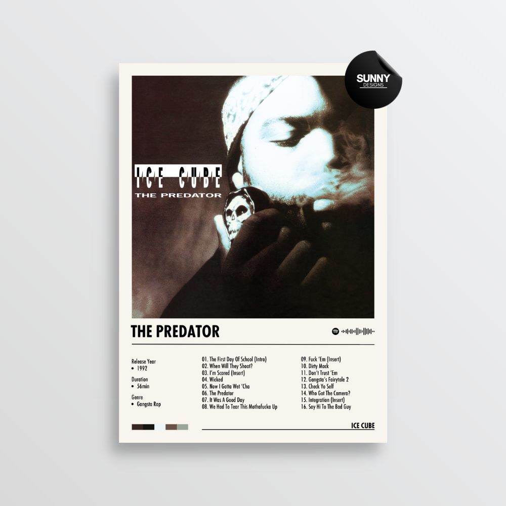 Ice Cube The Predator merch custom album cover poster music poster personalized gifts poster mockup poster template album posters for wall Sunny Designs Poster 