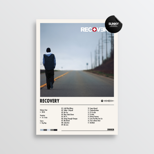 Eminem Recovery merch custom album cover poster music poster personalized gifts poster mockup poster template album posters for wall Sunny Designs Poster 