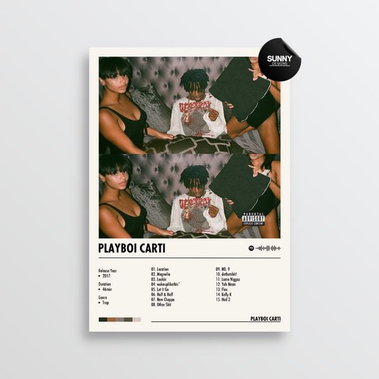 Playboi Carti Playboi Carti merch custom album cover poster music poster personalized gifts poster mockup poster template Sunny Designs Poster