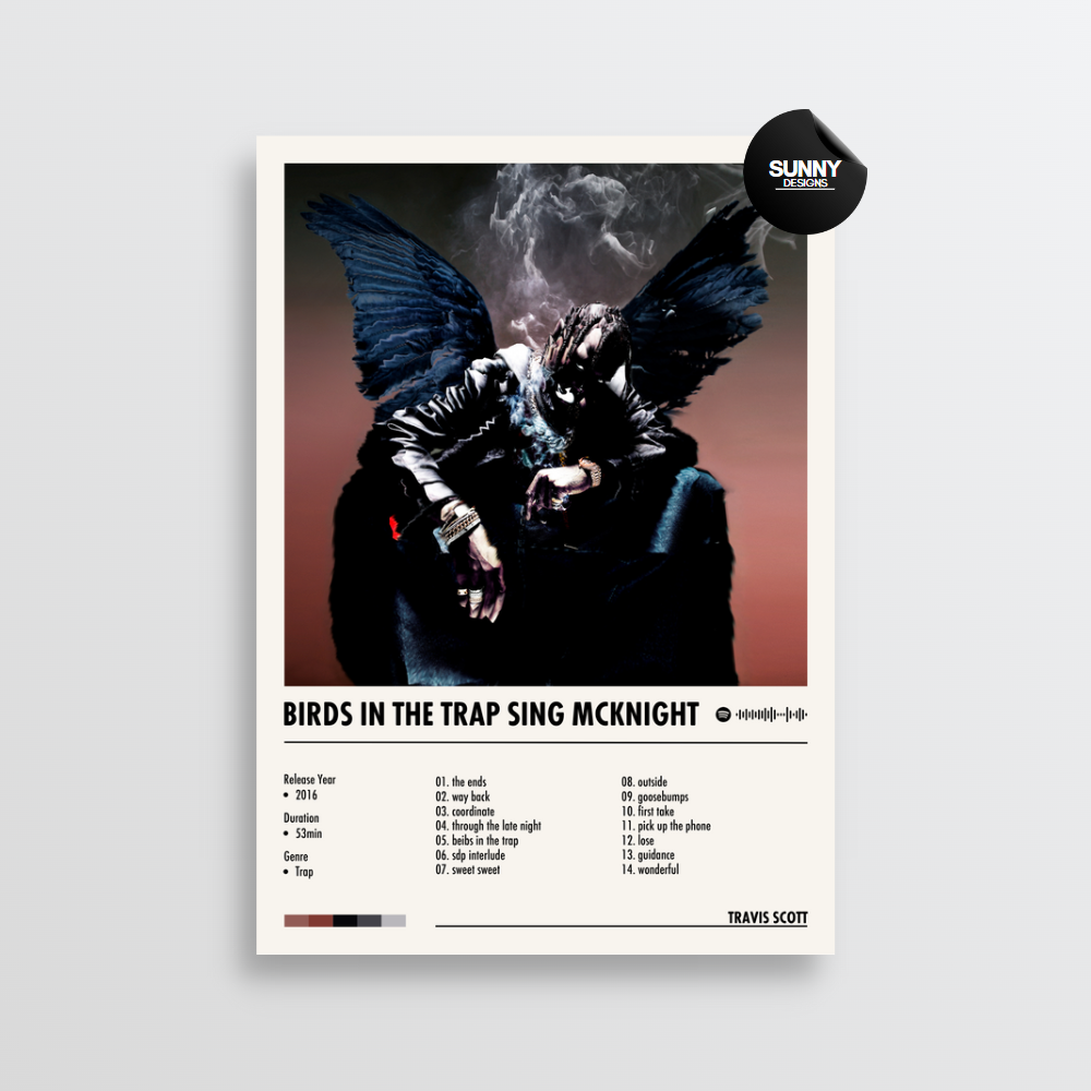 Travis Scott Birds In The Trap Sing McKnight merch custom album cover poster music poster personalized gifts poster mockup poster template Sunny Designs Poster 