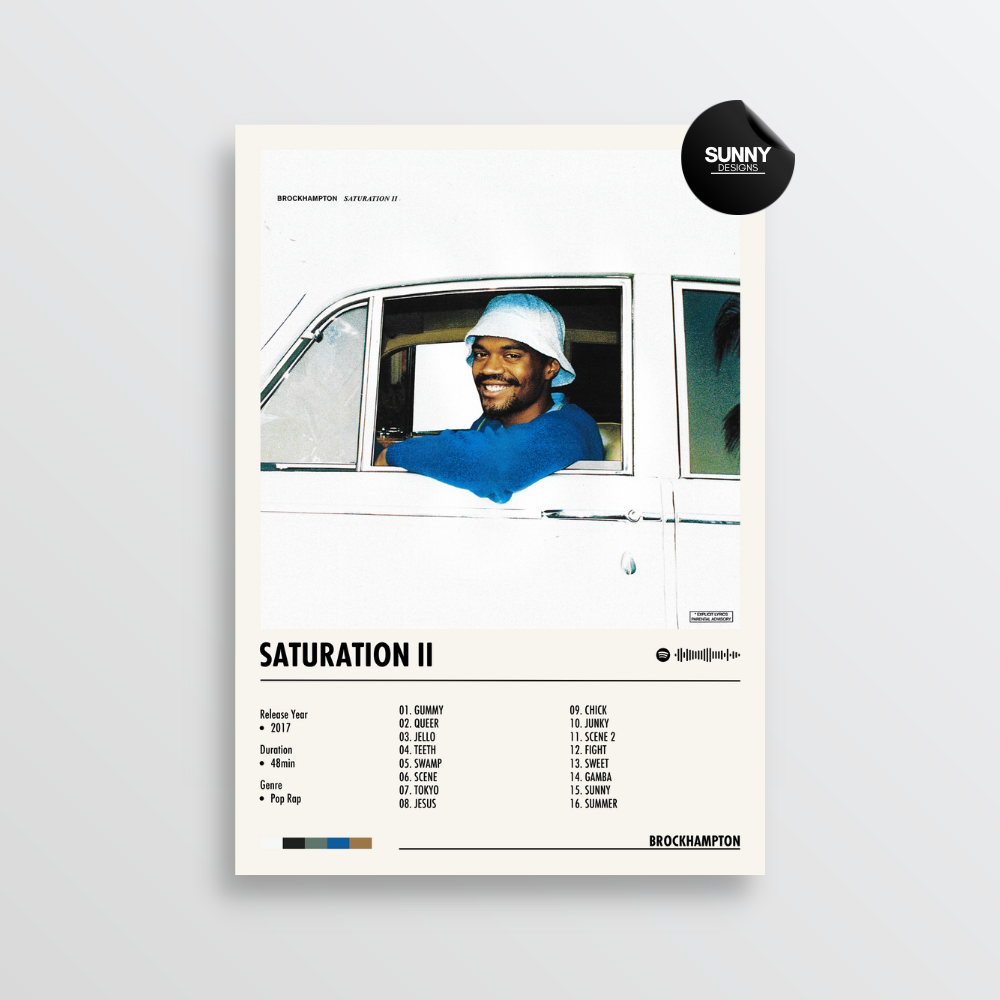 BROCKHAMPTON SATURATION II merch custom album cover poster music poster personalized gifts poster mockup poster template album posters for wall Sunny Designs Poster