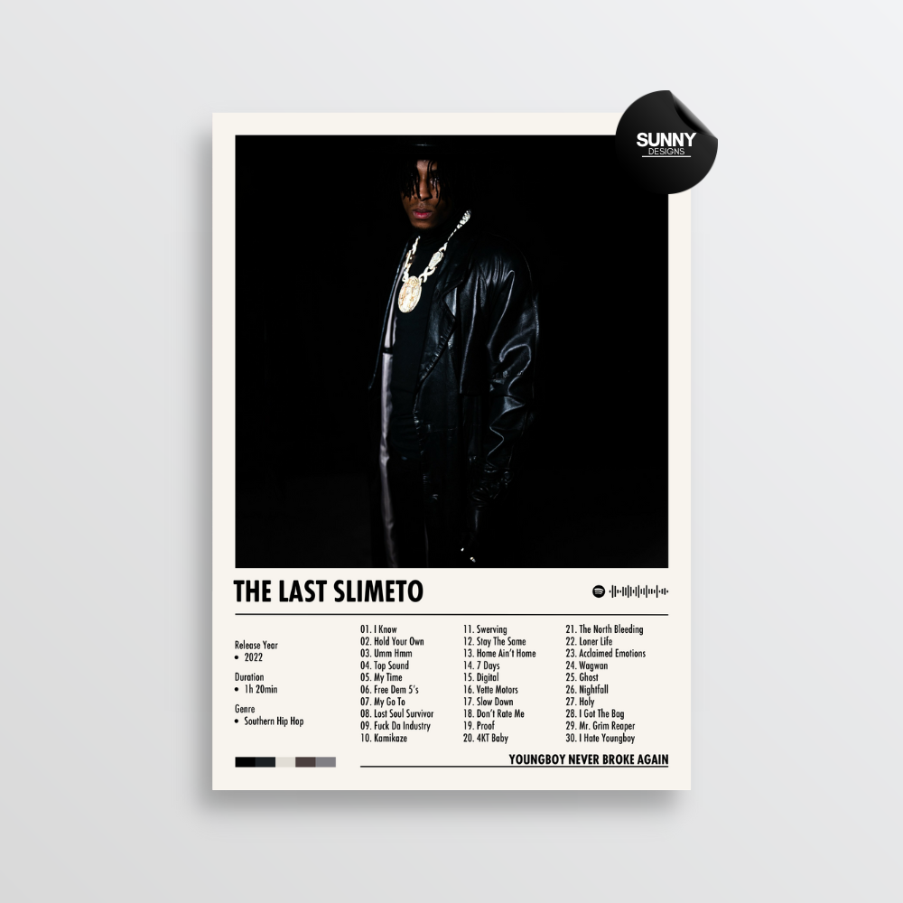 YoungBoy Never Broke Again The Last Slimeto merch custom album cover poster music poster personalized gifts poster mockup poster template album posters for wall Sunny Designs Poster 