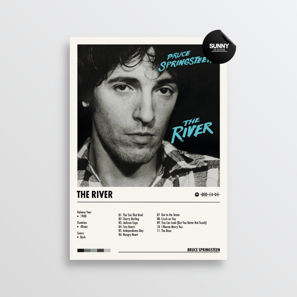 Bruce Springsteen The River merch custom album cover poster music poster personalized gifts poster mockup poster template album posters for wall Sunny Designs Poster 