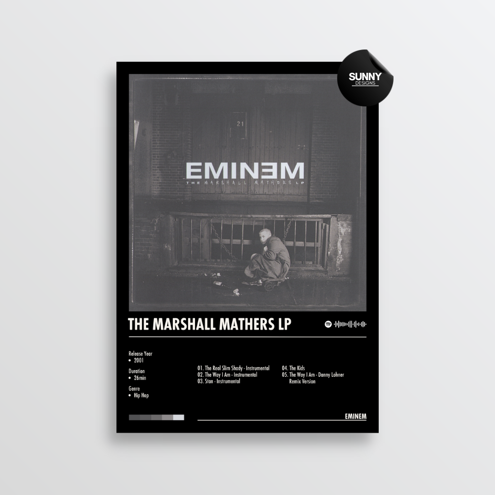 Eminem The Marshall Mathers LP merch custom album cover poster music poster personalized gifts poster mockup poster template album posters for wall Sunny Designs Poster 