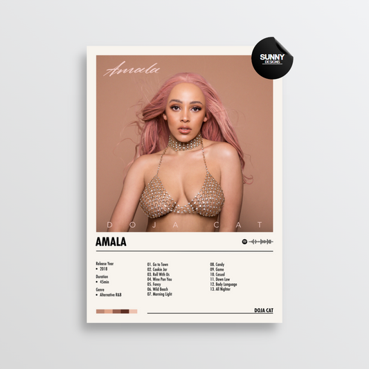 Doja Cat Amala merch custom album cover poster music poster personalized gifts poster mockup poster template Sunny Designs Poster 