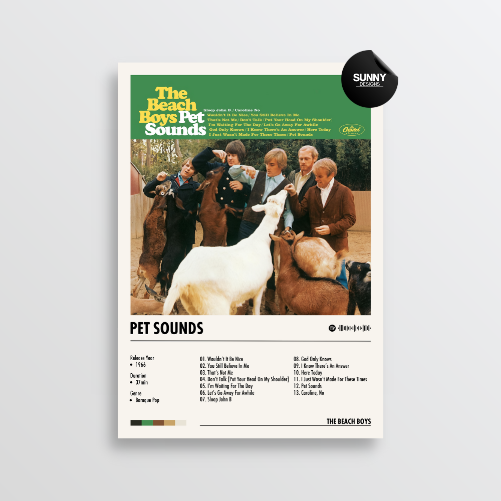 The Beach Boys Pet Sounds merch custom album cover poster music poster personalized gifts poster mockup poster template album posters for wall Sunny Designs Poster 