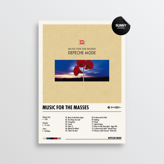 Depeche Mode Music for the Masses merch custom album cover poster music poster personalized gifts poster mockup poster template album posters for wall tracklist Sunny Designs Poster
