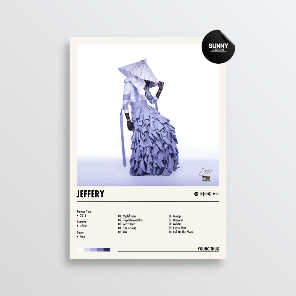 Young Thug JEFFERY merch custom album cover poster music poster personalized gifts poster mockup poster template album posters for wall Sunny Designs Poster 