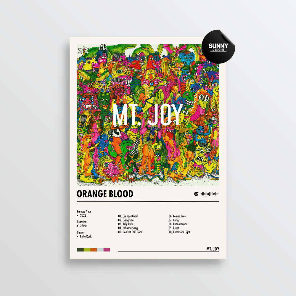 Mt. Joy Orange Blood merch custom album cover poster music poster personalized gifts poster mockup poster template album posters for wall Sunny Designs Poster 