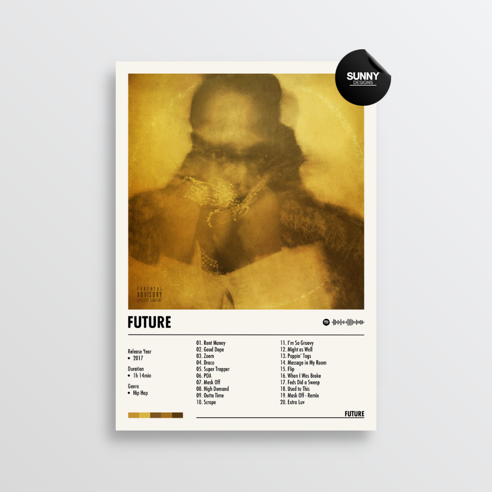 Future FUTURE merch custom album cover poster music poster personalized gifts poster mockup poster template album posters for wall Sunny Designs Poster 