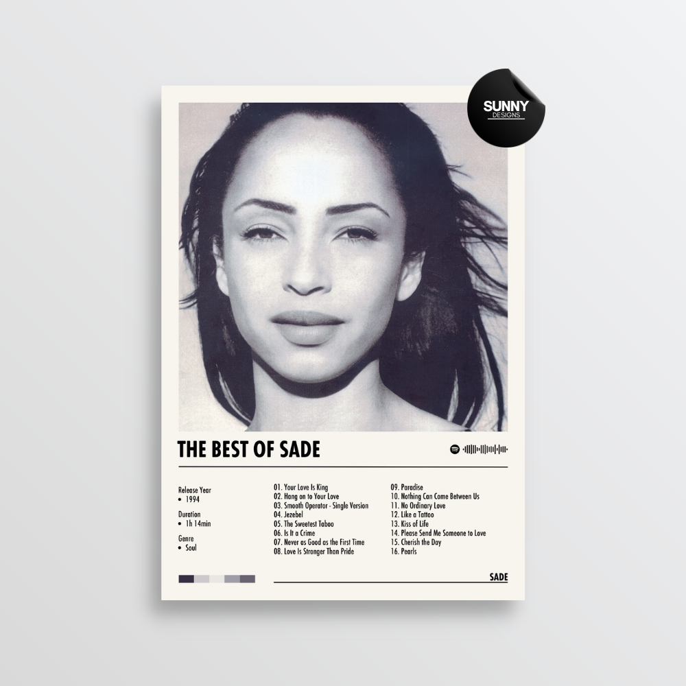 Sade - The Best of Sade | Album Cover Poster – Sunny Designs Posters