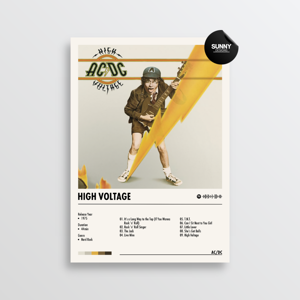 AC/DC - High Voltage | Album Cover Poster – Sunny Designs Posters