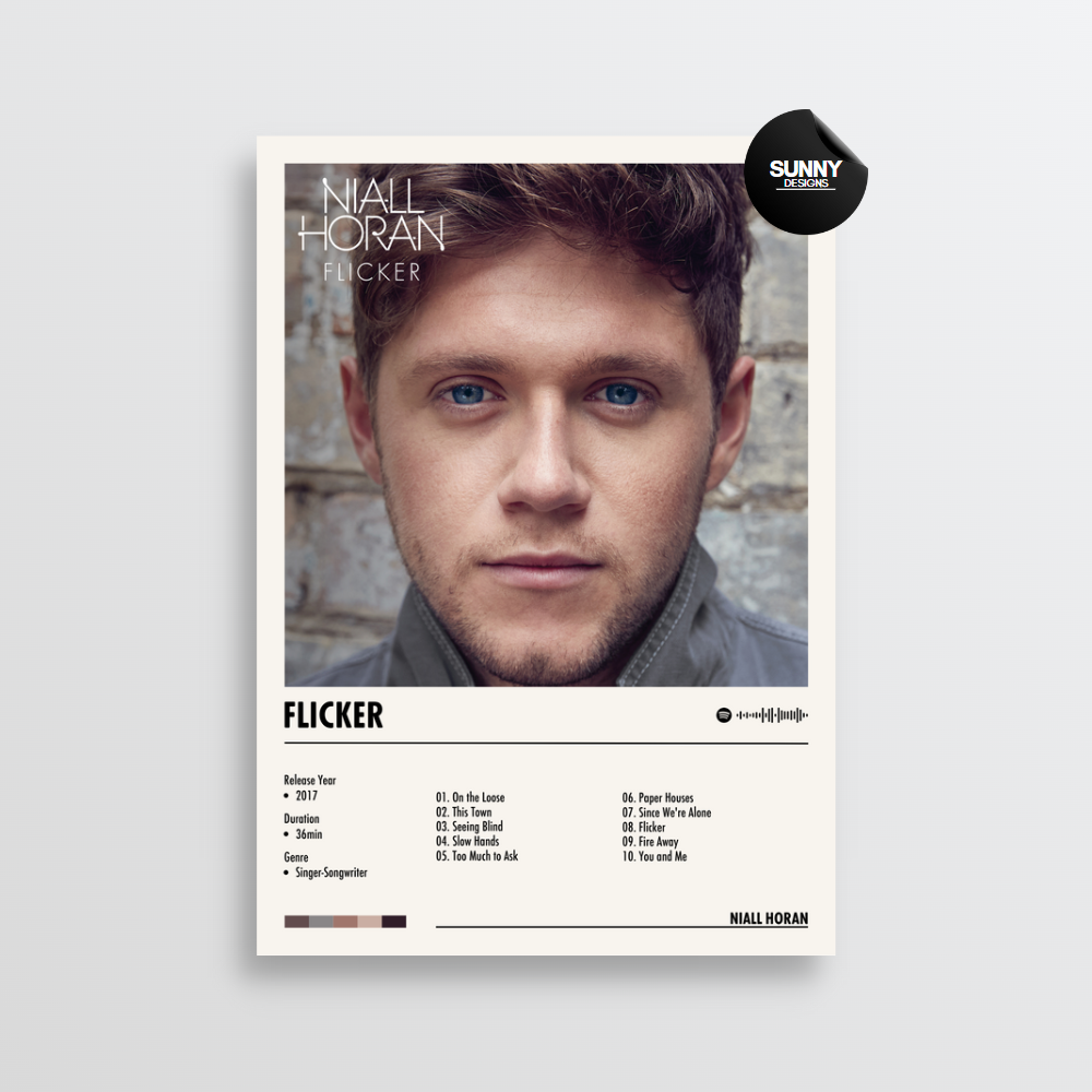 Niall Horan Flicker merch custom album cover poster music poster personalized gifts poster mockup poster template Sunny Designs Poster 