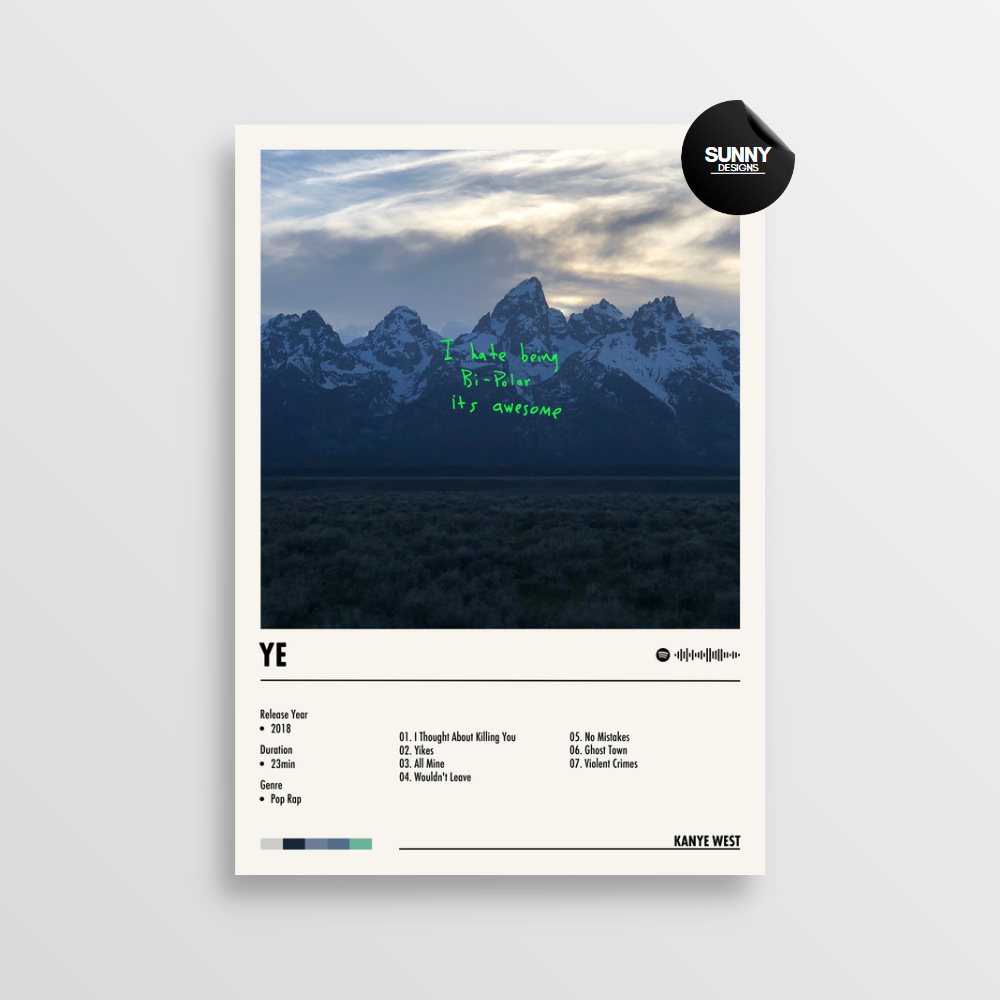 Yetler Kanye West - ye | Album Cover Poster – Sunny Designs Posters