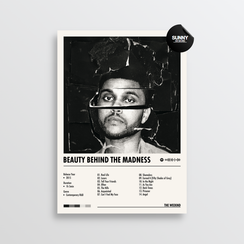 The Weeknd - Beauty Behind the Madness | Album Cover Poster – Sunny ...