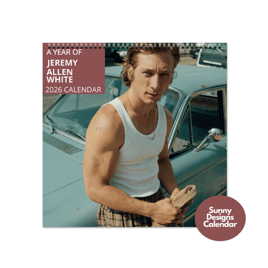 JJeremy Allen White 2026 Wall Calendar - Sunny Designs Posters Celebrity Wall Art - Unique Gift - Celebrity Calendar Planner Desk