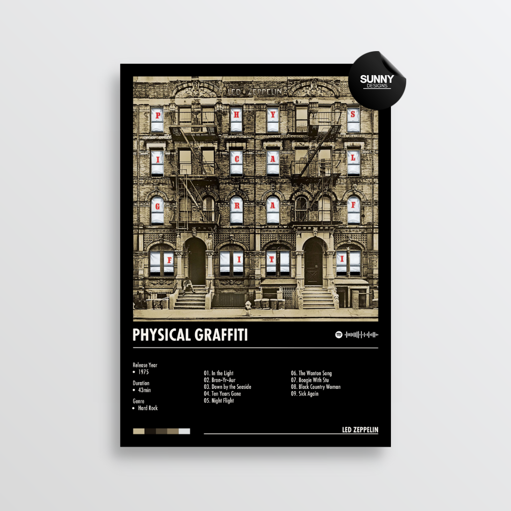 Led Zeppelin Physical Graffiti merch custom album cover poster music poster personalized gifts poster mockup poster template album posters for wall Sunny Designs Poster 