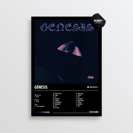 Peso Pluma GENESIS merch custom album cover poster music poster personalized gifts poster mockup poster template album posters for wall Sunny Designs Poster
