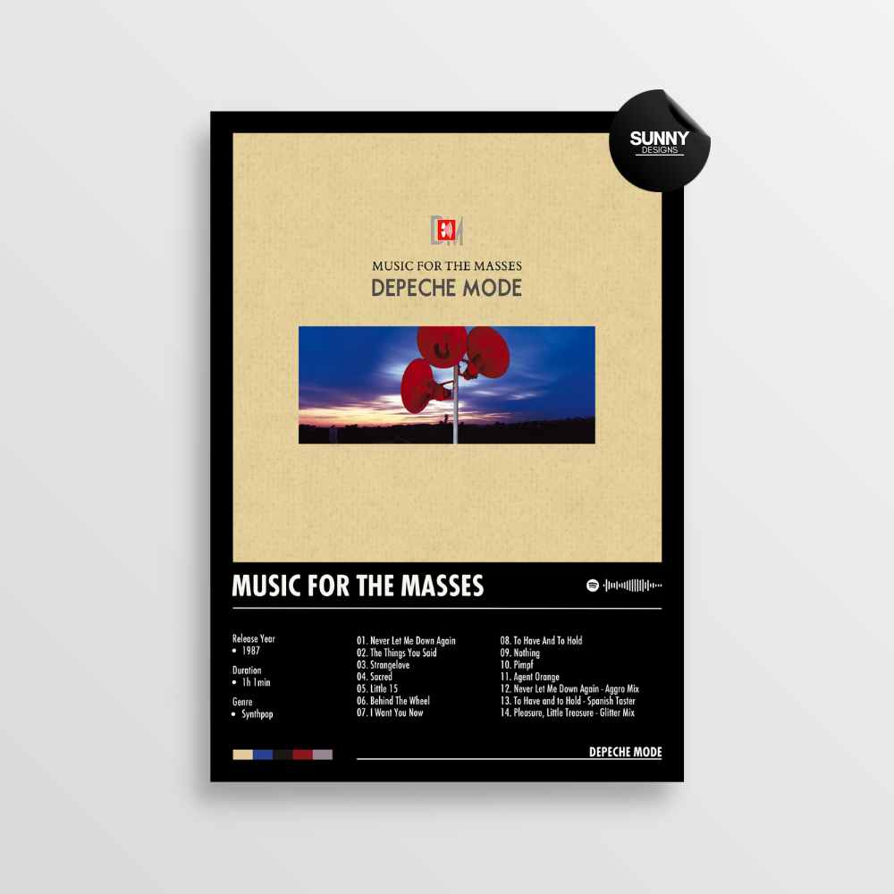 Depeche Mode Music for the Masses merch custom album cover poster music poster personalized gifts poster mockup poster template album posters for wall tracklist Sunny Designs Poster
