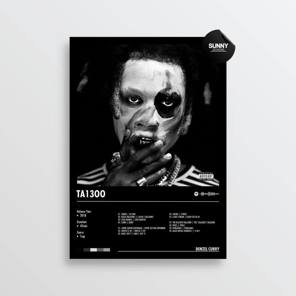 Denzel Curry - Ta13oo | Album Cover Poster – Sunny Designs Posters