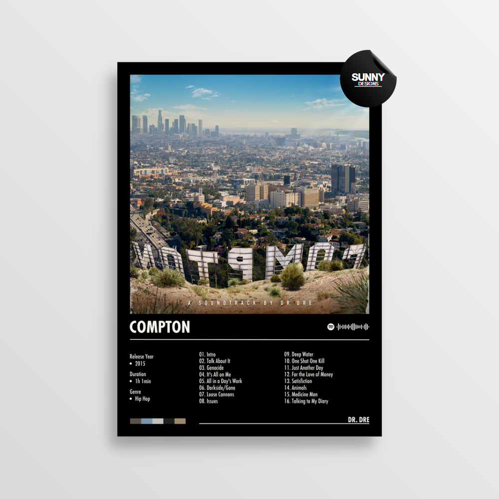 Dr. Dre Compton merch custom album cover poster music poster personalized gifts poster mockup poster template Sunny Designs Poster 