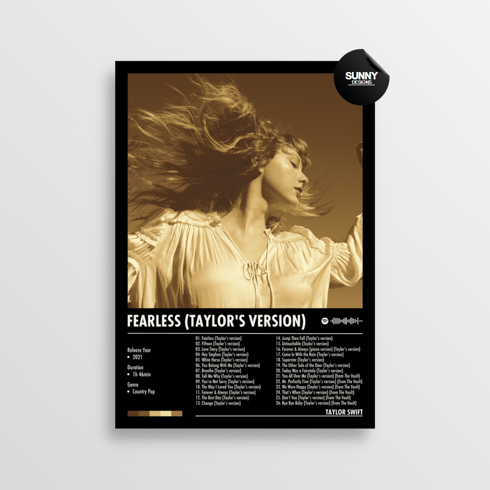 Taylor Swift Fearless (Taylor's Version) merch custom album cover poster music poster personalized gifts poster mockup poster template Sunny Designs Poster