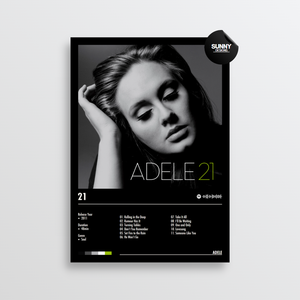 Adele 21 merch custom album cover poster music poster personalized gifts poster mockup poster template Sunny Designs Poster 