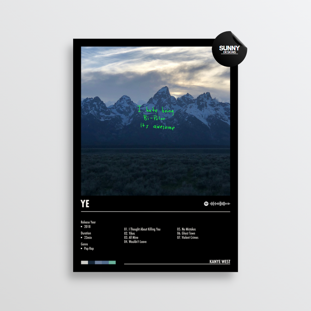 Yetler Kanye West - ye | Album Cover Poster – Sunny Designs Posters