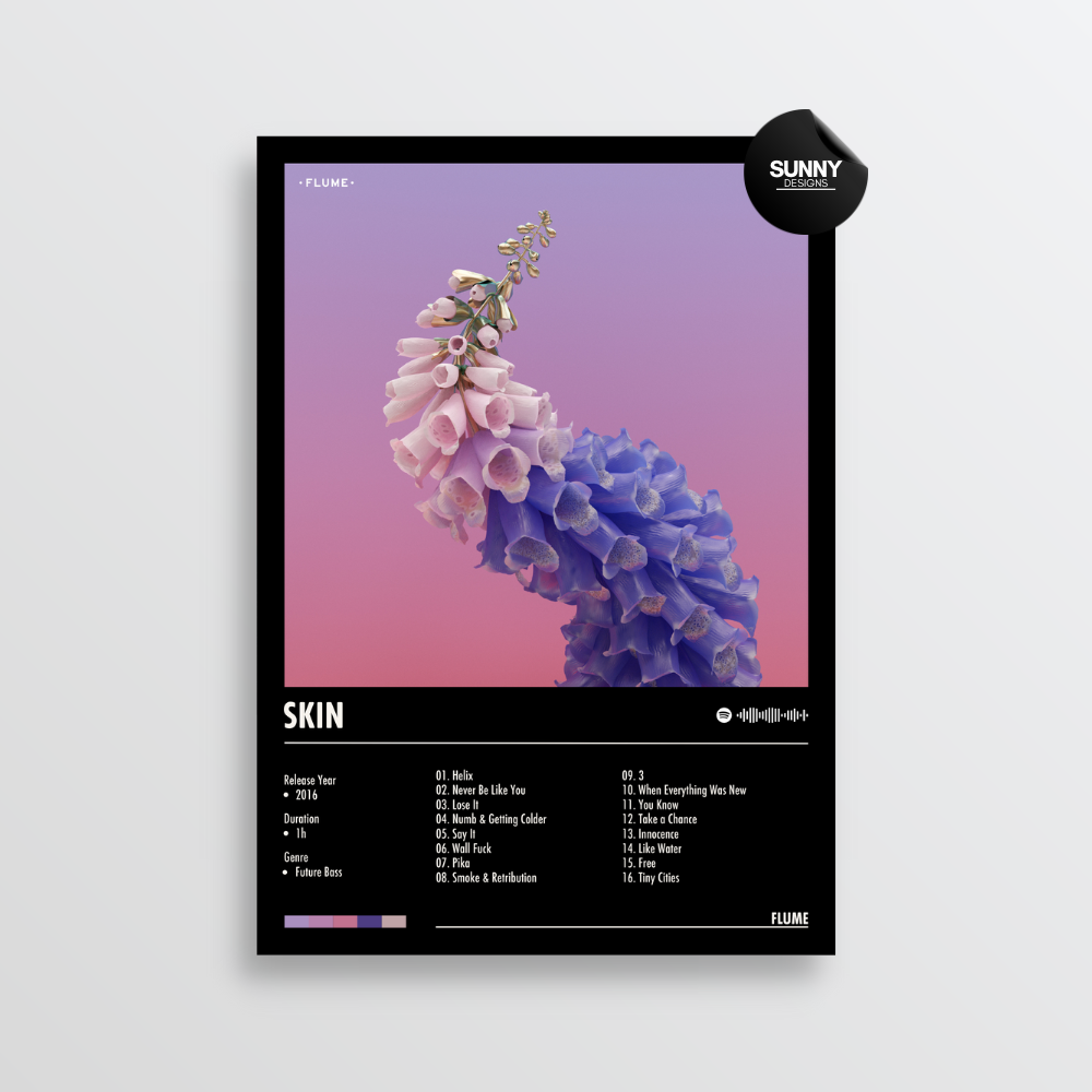 Flume Skin merch custom album cover poster music poster personalized gifts poster mockup poster template album posters for wall Sunny Designs Poster 