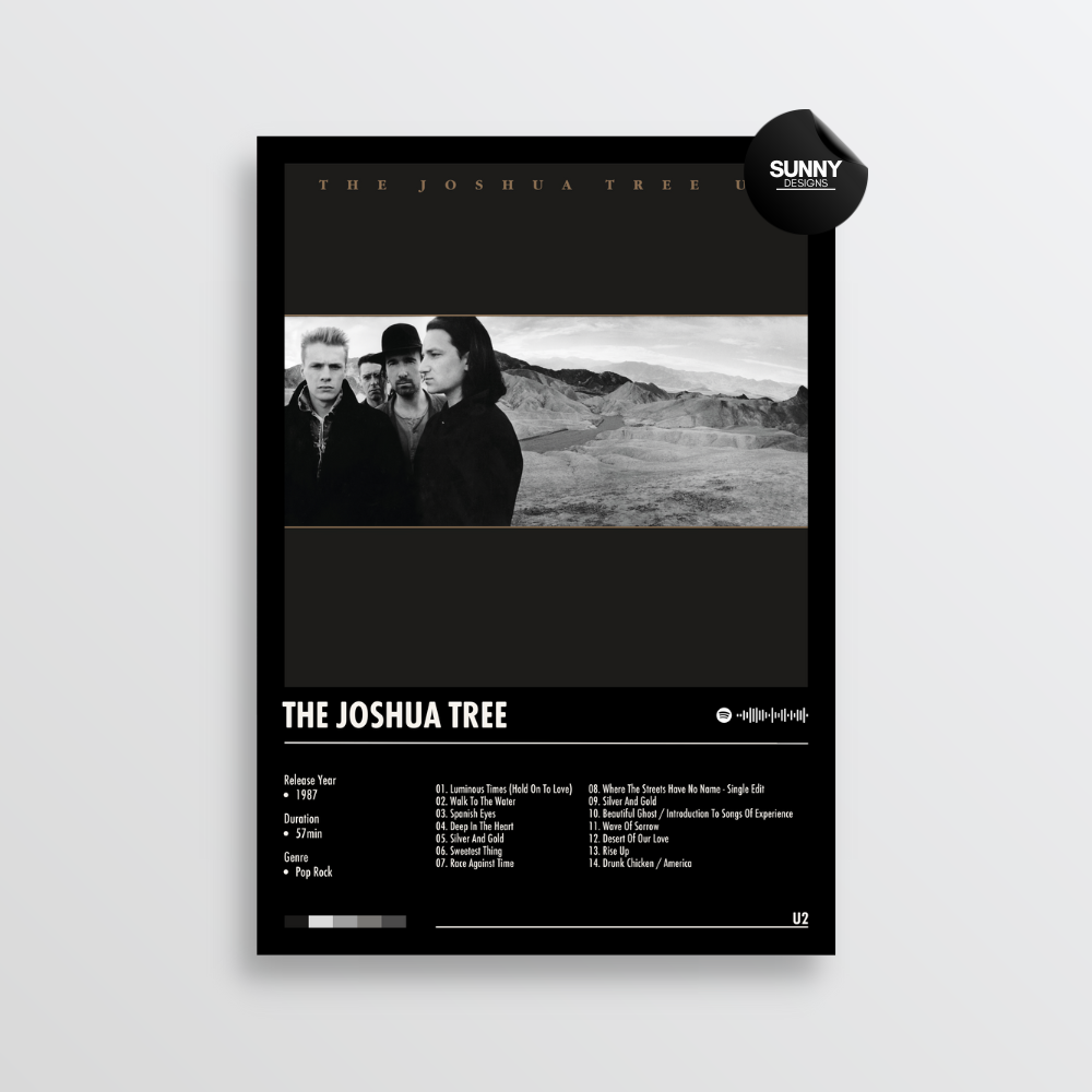 U2 The Joshua Tree merch custom album cover poster music poster personalized gifts poster mockup poster template album posters for wall Sunny Designs Poster 