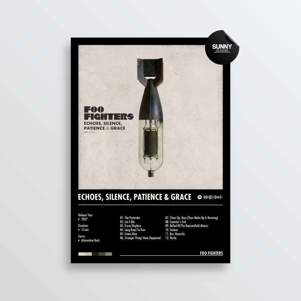 Foo Fighters Echoes, Silence, Patience & Grace merch custom album cover poster music poster personalized gifts poster mockup poster template album posters for wall Sunny Designs Poster 