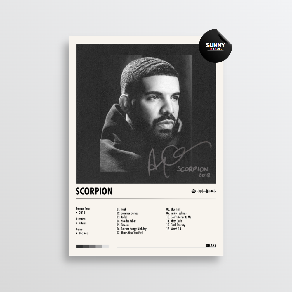 Drake Scorpion merch custom album cover poster music poster personalized gifts poster mockup poster template Sunny Designs Poster