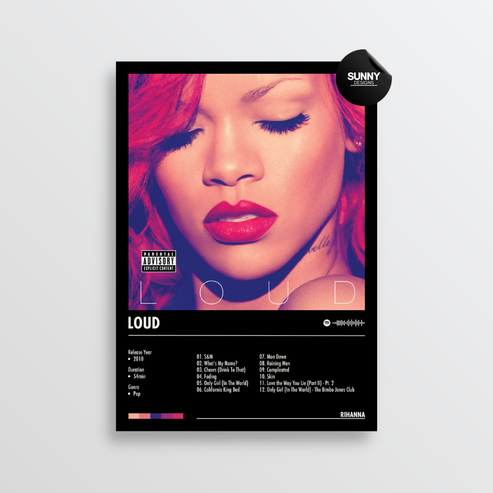 Rihanna Loud merch custom album cover poster music poster personalized gifts poster mockup poster template album posters for wall Sunny Designs Poster 