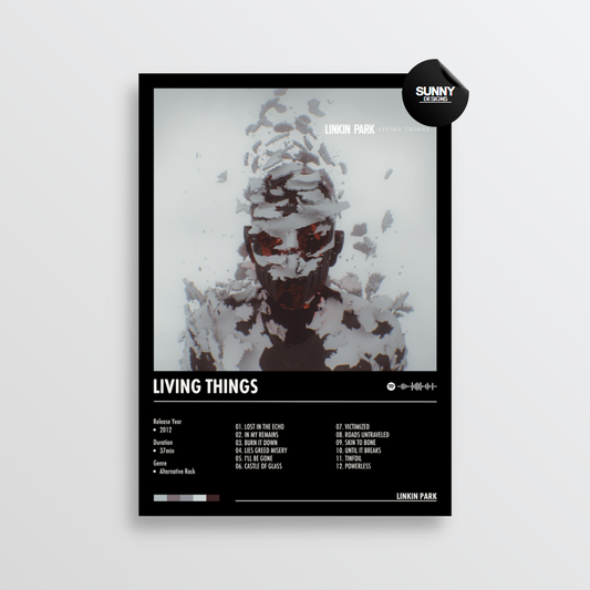 Linkin Park LIVING THINGS merch custom album cover poster music poster personalized gifts poster mockup poster template Sunny Designs Poster 