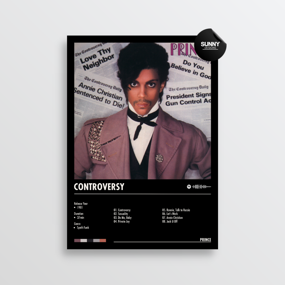 Prince Controversy merch custom album cover poster music poster personalized gifts poster mockup poster template album posters for wall Sunny Designs Poster 