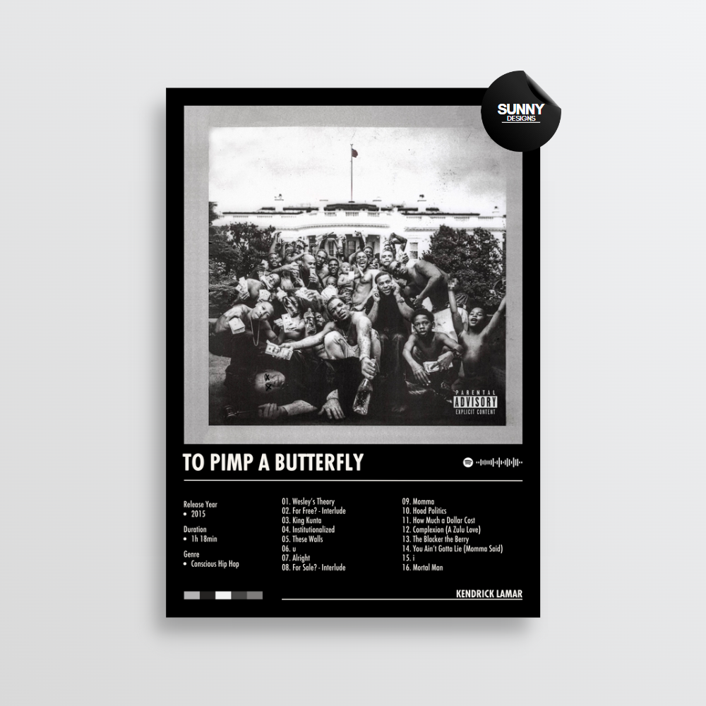 Kendrick Lamar - To Pimp A Butterfly merch custom album cover poster music poster personalized gifts poster mockup poster template Sunny Designs Poster