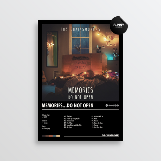 The Chainsmokers Memories...Do Not Open merch custom album cover poster music poster personalized gifts poster mockup poster template album posters for wall Sunny Designs Poster 