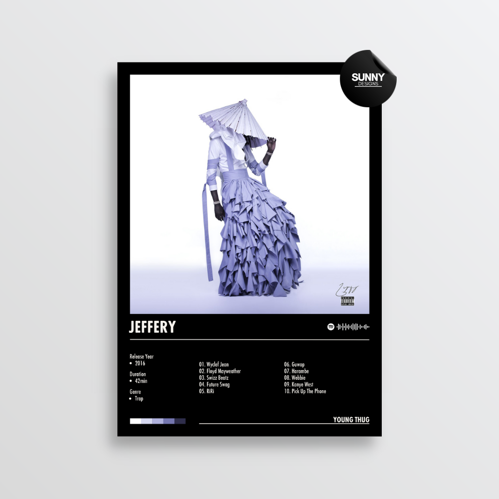 Young Thug JEFFERY merch custom album cover poster music poster personalized gifts poster mockup poster template album posters for wall Sunny Designs Poster 