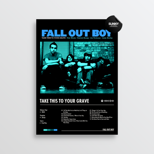 Fall Out Boy Take This to Your Grave merch custom album cover poster music poster personalized gifts poster mockup poster template album posters for wall Sunny Designs Poster 