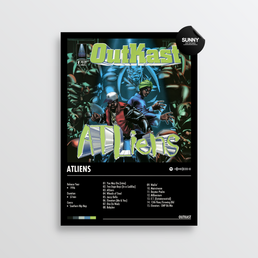 OutKast ATLiens merch custom album cover poster music poster personalized gifts poster mockup poster template album posters for wall Sunny Designs Poster 