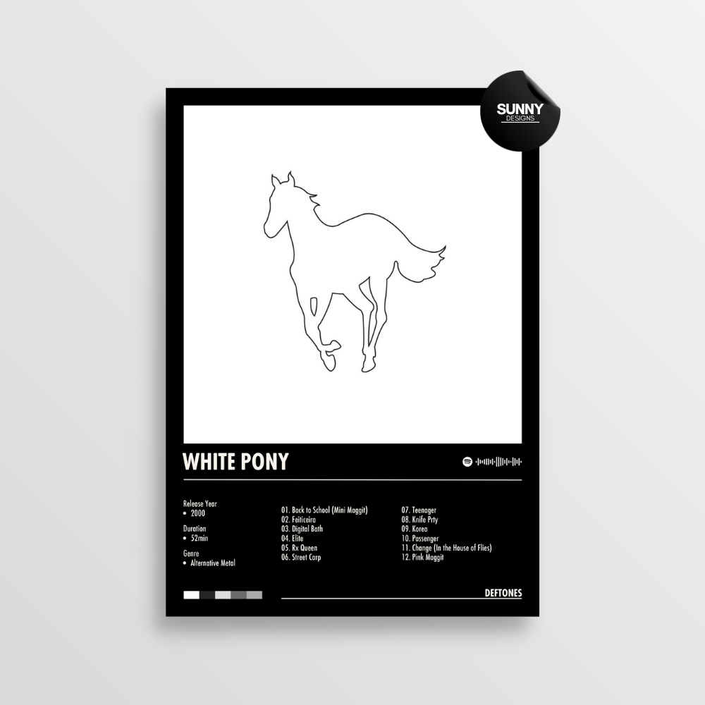 Deftones White Pony merch custom album cover poster music poster personalized gifts poster mockup poster template album posters for wall Sunny Designs Poster 