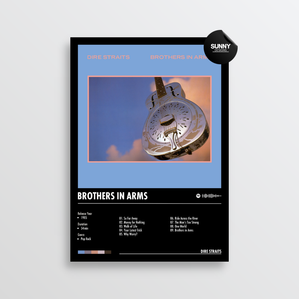 Dire Straits Brothers in Arms merch custom album cover poster music poster personalized gifts poster mockup poster template album posters for wall Sunny Designs Poster 