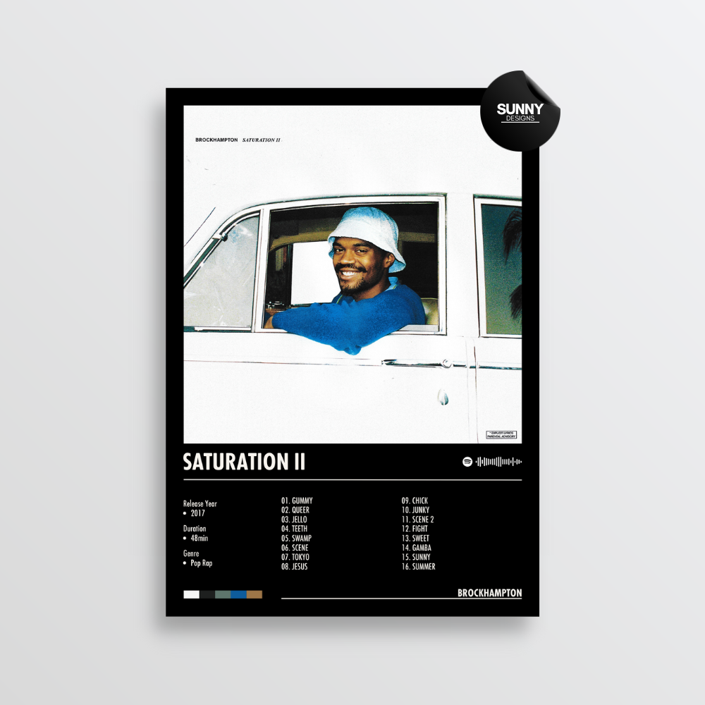 BROCKHAMPTON SATURATION II merch custom album cover poster music poster personalized gifts poster mockup poster template album posters for wall Sunny Designs Poster