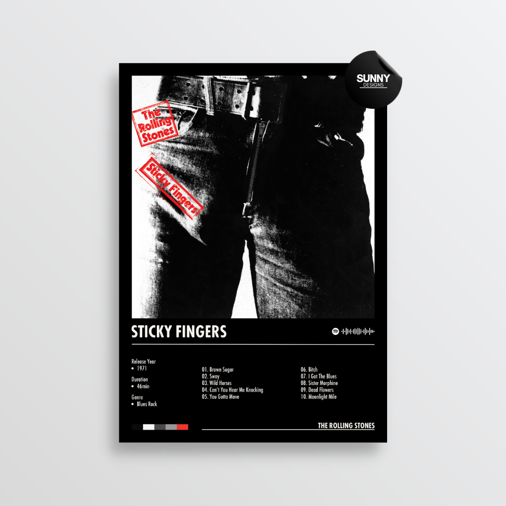 The Rolling Stones Sticky Fingers merch custom album cover poster music poster personalized gifts poster mockup poster template album posters for wall Sunny Designs Poster 