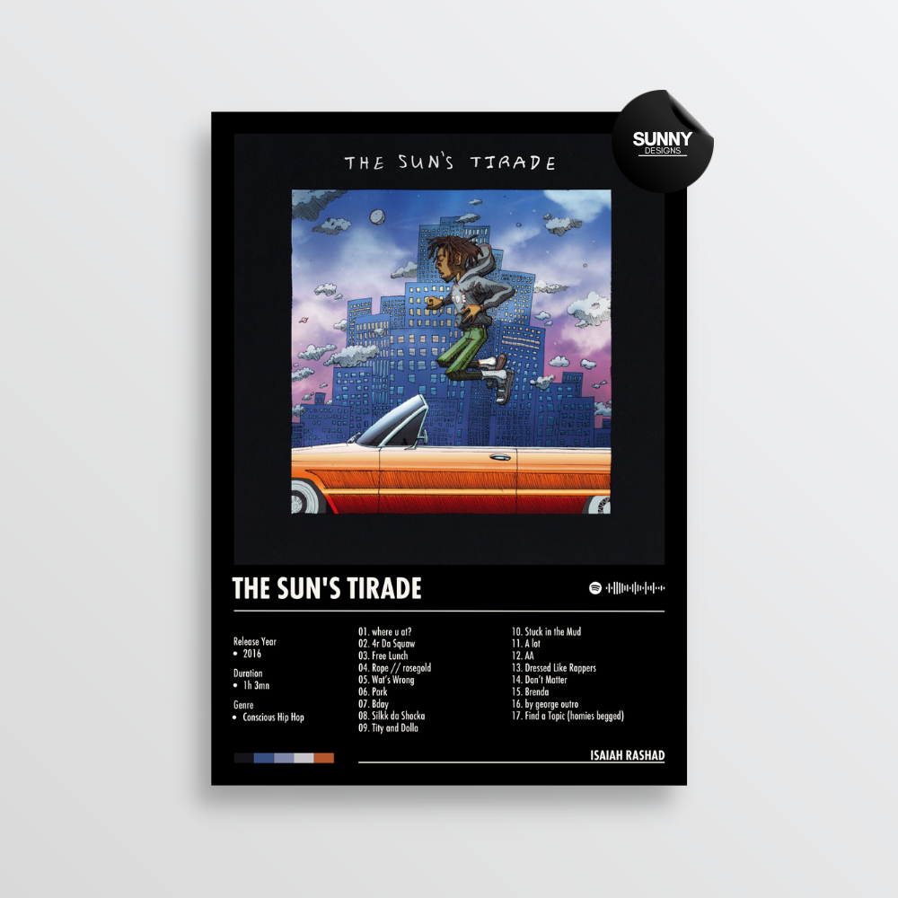 Isaiah Rashad The Sun's Tirade merch custom album cover poster music poster personalized gifts poster mockup poster template album posters for wall tracklist Sunny Designs Poster
