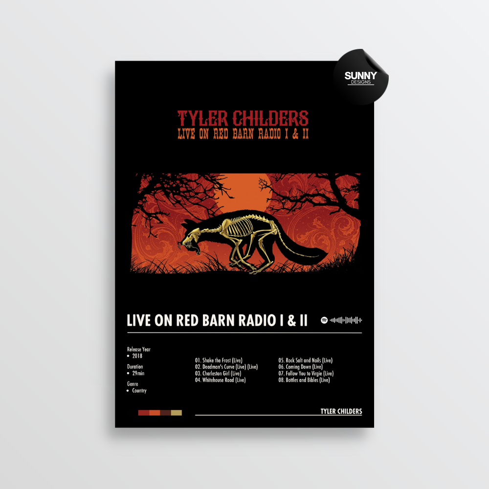 Tyler Childers Live on Red Barn Radio I & II merch custom album cover poster music poster personalized gifts poster mockup poster template album posters for wall Sunny Designs Poster
