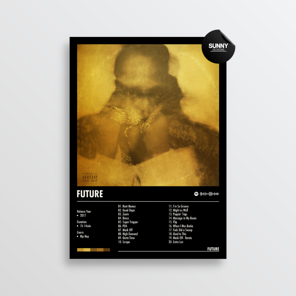 Future FUTURE merch custom album cover poster music poster personalized gifts poster mockup poster template album posters for wall Sunny Designs Poster 